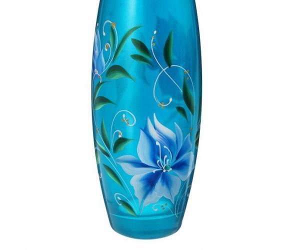Ваза Flora Цветущая ветка стразы, кобальт
