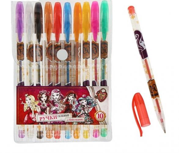 Набор гелевых ручек Тату 10 цветов Ever After High, глитер, PVC