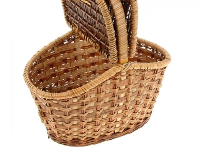 Корзина с двухстворчатой крышкой, папоротник