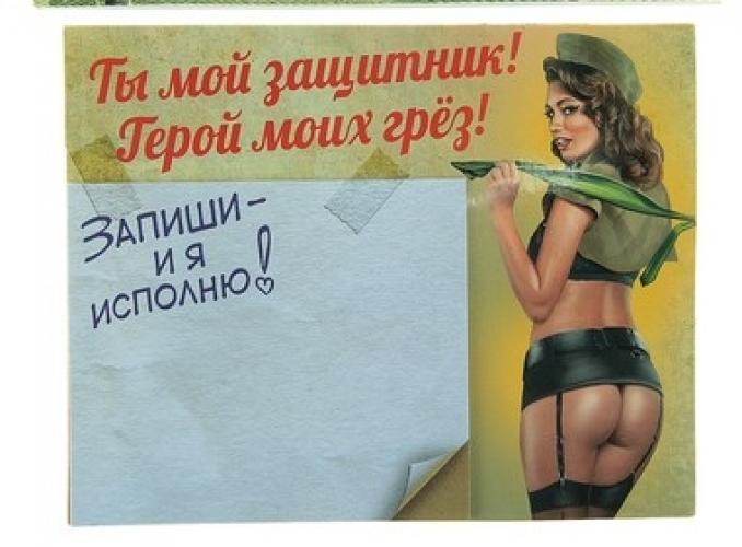 Магнит с блоком Ты мой защитник! Герой моих грез!