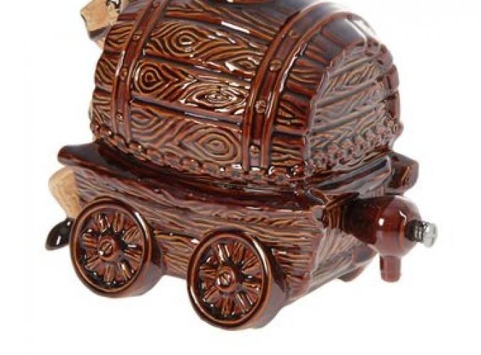 Бочка для вина с рюмками Лошадь коричневая, 3 л, микс
