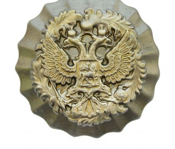 Герб круглый серый, серебро