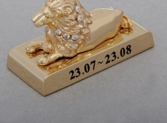 Сувенир Знак зодиака Лев, с хрусталиками Сваровски