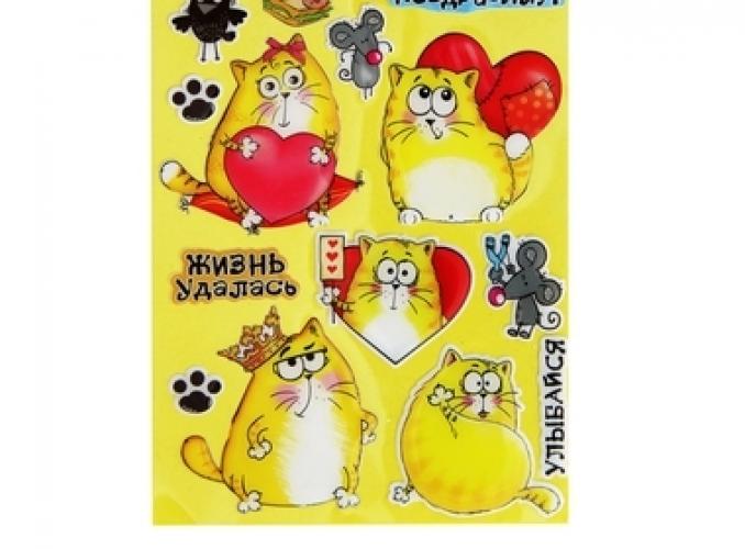 Наклейки эпоксидные Котэ,11 х15 см