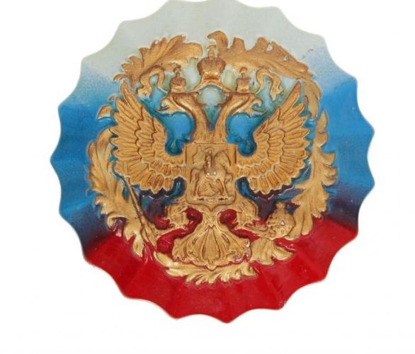 Герб круглый триколор, золото
