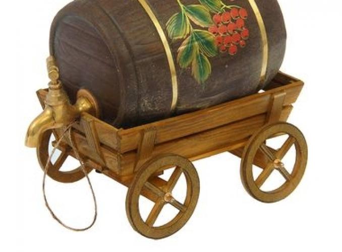 Бочка для вина с росписью 3 л, микс
