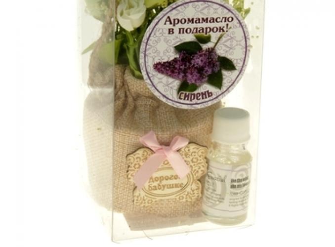 Декоративный букет с аромамаслом Дорогой бабушке, аромат сирени