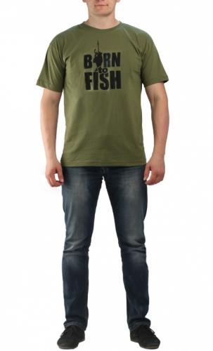 Футболка Born to fish хаки ― Тел 8-495-741-86-12 Бронза скульптуры вазы  подарки, статуэтки, пепельницы, лопатки для обуви, ключницы, шкатулки для украшений, кувшины и многое другое EMAIL a7418612@yandex.ru