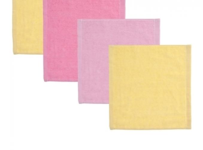 Набор полотенец в корзинке Collorista Yellow-rose 30х30шт - 4 шт, хлопок
