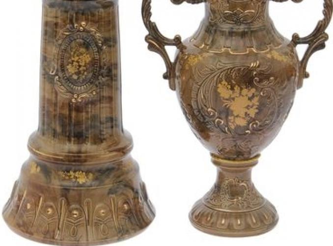 Ваза напольная Астория малахит, коричневая, микс
