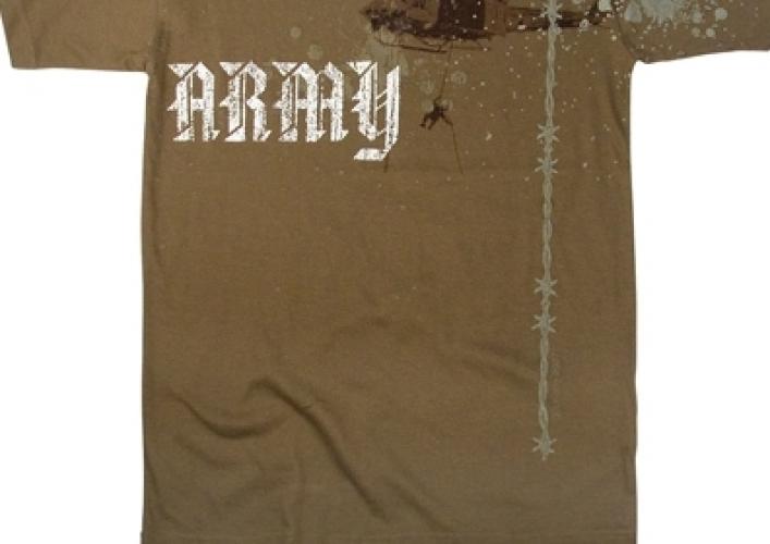 Винтажная коричневая футболка ARMY  ― Тел 8-495-741-86-12 Бронза скульптуры вазы  подарки, статуэтки, пепельницы, лопатки для обуви, ключницы, шкатулки для украшений, кувшины и многое другое EMAIL a7418612@yandex.ru