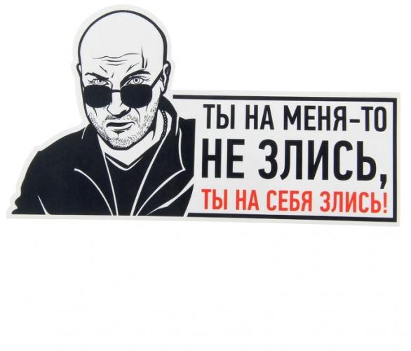 Наклейка на авто Ты на меня-то не злись...