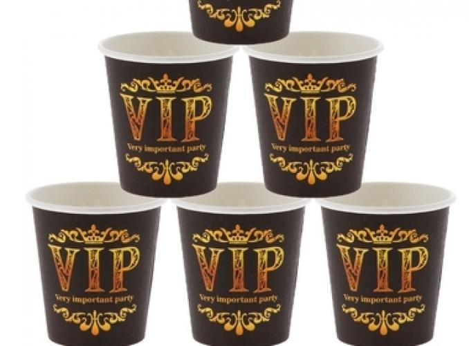 Шот-Стопка бумажная Vip 80 мл, (набор 6 шт.)