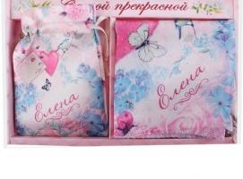Подарочный именной набор Елена (зеркало, платок)