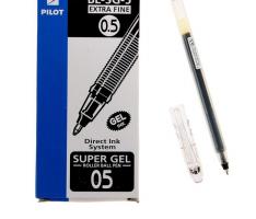 Ручка гелевая Pilot Super Gel 0.5 мм стержень черный, одноразовая