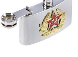 Фляжка 90 мл «Медальон красная звезда»