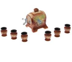 Бочка для напитков Виноград со стопками 7 предметов , бочка 3 л, 6 стопок