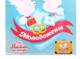 Наклейка на чемодан Молодожены