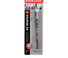 Ручка гелевая Erich Krause MEGAPOLIS GEL black tie стержень синий узел 0.5мм, в блистере, EK 31884