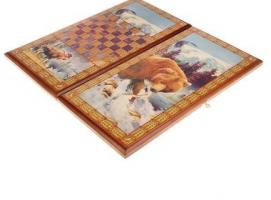 Нарды-шашки средние Медведь, 50х25х3,5 см
