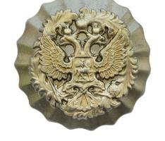 Герб круглый серый, серебро