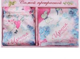 Подарочный именной набор Ирина (зеркало, платок)