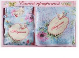 Подарочный именной набор Марина (зеркало, платок)