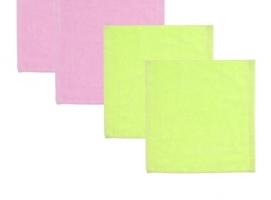 Набор полотенец в корзинке Collorista Mint-pink 30х30шт - 4 шт, хлопок