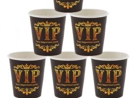 Шот-Стопка бумажная Vip 80 мл, (набор 6 шт.)