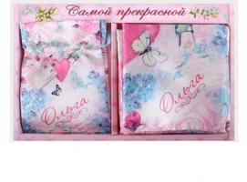 Подарочный именной набор Ольга (зеркало, платок)