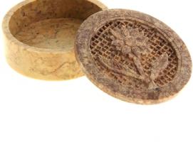 Шкатулка из камня резная Подсолнух