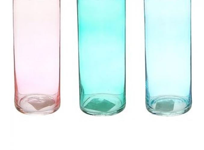 Ваза Трубка микс прозрачный. 25см 27MIX12023