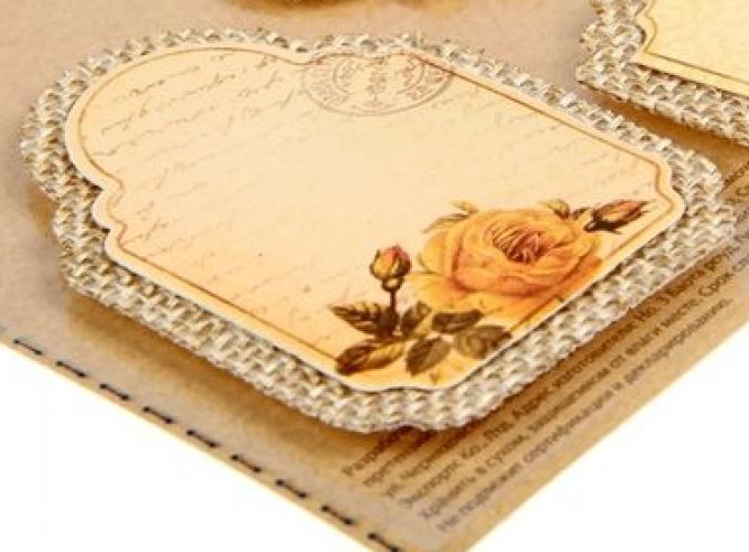 Наклейки декоративные на тканевой основеВинтаж,11 х17 см