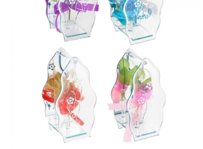 Декоративная ваза Изгиб бант с цветком, микс