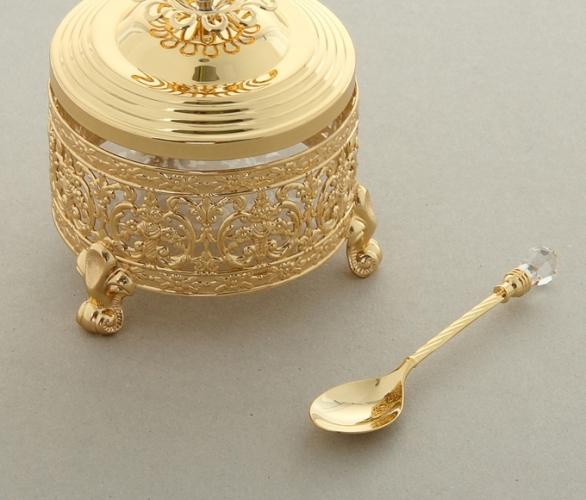 Сахарница с ложечкой с хрусталиками Сваровски