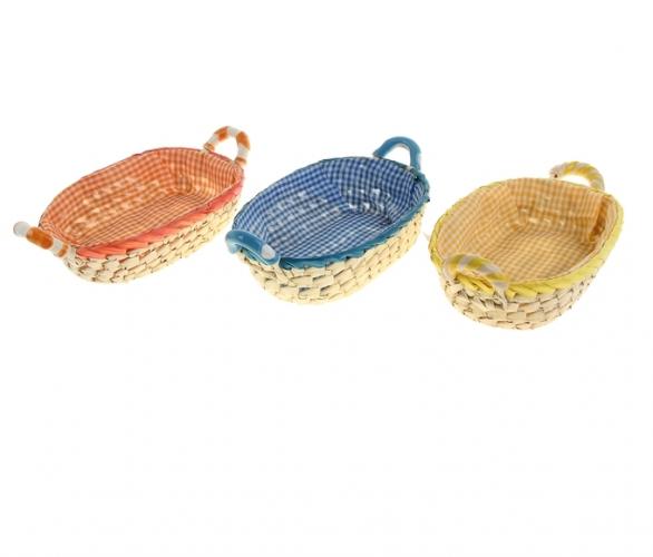 Корзинка овал Клетчатая МИКС