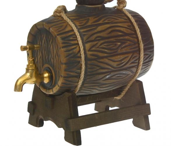 Бочка для вина на подставке малая с латунным краном 2,5 л