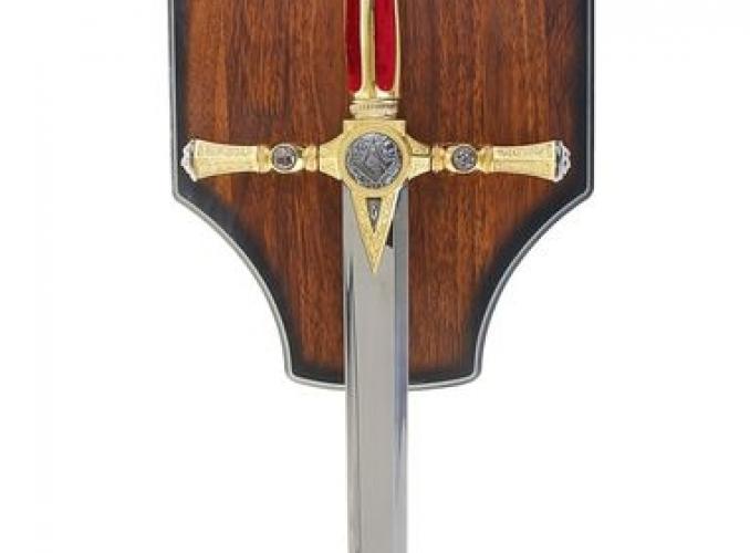 сувенирное изделие меч на планшете ,навершии пентакл, на гарде циркуль, на рукояти вставки