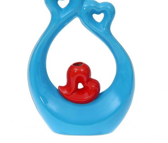 Ваза Абстракция красно-голубая, сердца