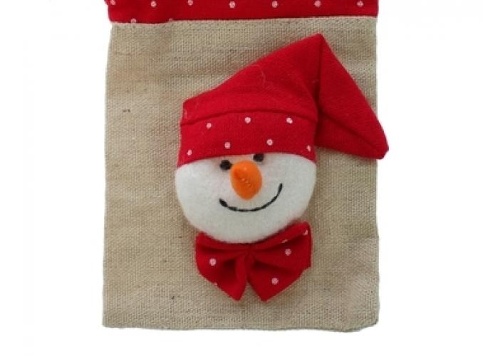 Мешок для подарков Новогодний, с завязками, виды МИКС