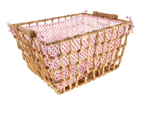 Корзинка с тканевой вставкой Крупная клетка