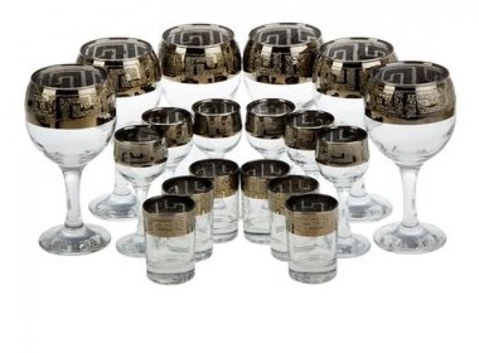 Мини-бар 18 предметов вино, кристалл, белый