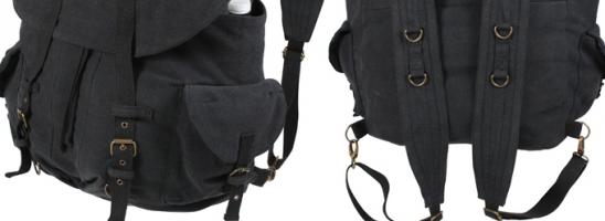 Винтажный черный рюкзак 