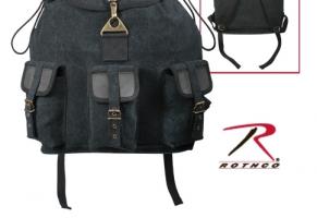 Винтажный рюкзак с кожаными вставками 