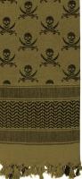 Шемаг с черепами оливковый 